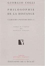Tapa de Philosophie de la distance