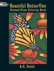 Tapa de Beautiful Butterflies Stained Glass Coloring Book