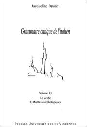 Tapa de Grammaire critique de l'italien, volume 13