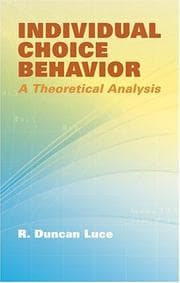 Tapa de Individual choice behavior