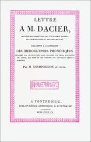 Tapa de Lettre à M. Dacier relative à l'alphabet des hiéroglyphes