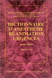 Tapa de Dictionnaire d'anesthésie, réanimation, urgences