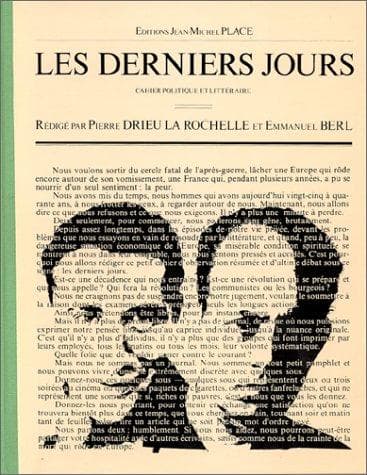 Tapa de Les Derniers jours