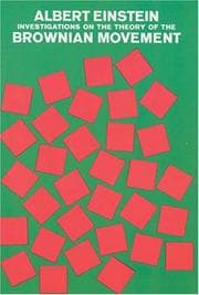 Tapa de Investigations on the theory of the Brownian movement