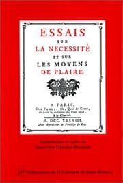 Tapa de Essais sur la nécessité et sur les moyens de plaire