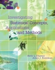 Tapa de Investigating statistical concepts, applications and methods