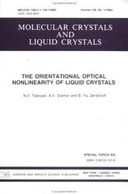 Tapa de The orientational optical nonlinearity of liquid crystals