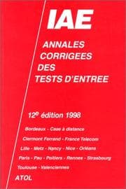 Tapa de Annales corrigées des tests d'entrée aux I.A.E. (CAAE et DESS)
