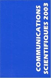 Tapa de Communications scientifiques 2003