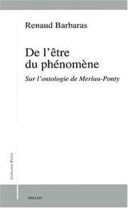 Tapa de De l'être du phenomene ; sur l'ontologie de merleau-ponty