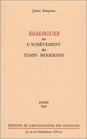 Tapa de Dialogues sur l'achèvement des temps modernes