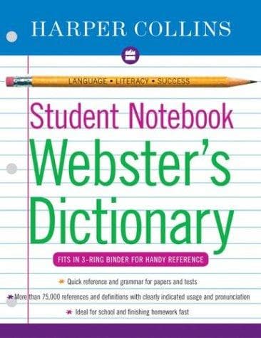 Tapa de Harpercollins Student Notebook Webster's Dictionary
