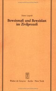 Tapa de Beweismass Und Beweislast Im Zivilprozess (Schriftenreihe Der Juristischen Gesellschaft Zu Berlin, Heft 93)