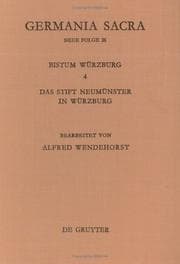 Tapa de Germania Sacra: Das Bistum Wurzburg 4 : Das Stift Neumunster in Wurzburg
