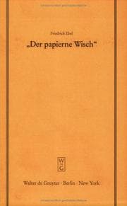 Tapa de "Der Papierne Wisch"