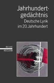 Tapa de Jahrhundertgedächtnis. Deutsche Lyrik im 20. Jahrhundert