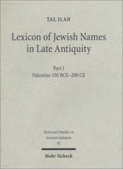 Tapa de Lexicon of Jewish names in late antiquity