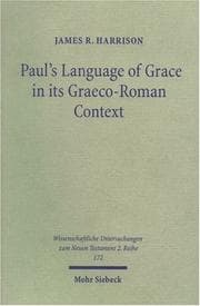 Tapa de Paul's Language of Grace in Its Graeco-Roman Context (Wissenschaftliche Untersuchungen Zum Neuen Testament 2, 172) (Wissenschaftliche Untersuchungen Zum Neuen Testament 2, 172)