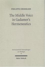 Tapa de Middle Voice In Gadamer's Hermeneutics