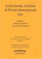 Tapa de An economic analysis of private international law
