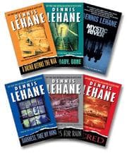 Tapa de Lehane Fiction Collection Six-Book Set (A Drink Before the War; Darkness, Take My Hand; Sacred; Gone, Baby, Gone; Prayers for Rain; Mystic River)