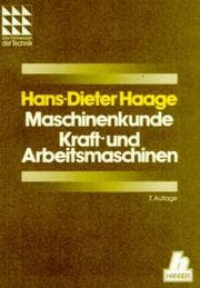 Tapa de Maschinenkunde. Kraft- und Arbeitsmaschinen
