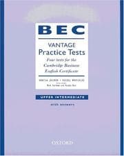 Tapa de Business English Certificate. Vantage Practice Tests. Upper Intermediate. With answers