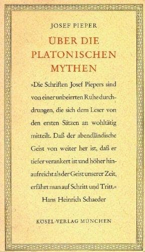 Tapa de Über die platonischen Mythen