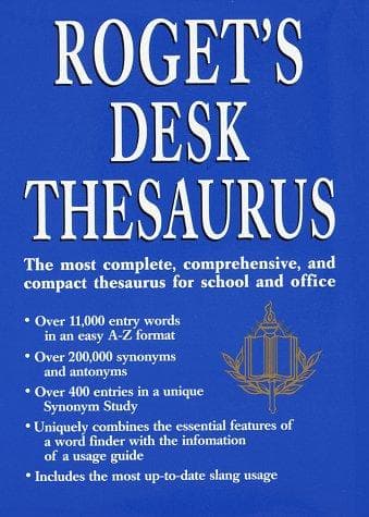 Tapa de Roget's desk thesaurus