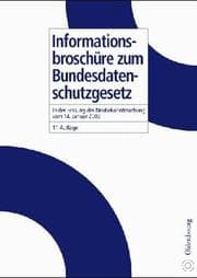 Tapa de Informationsbroschüre Zum Bundesdatenschutzgesetz : Grundlage