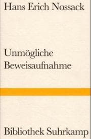 Tapa de Bibliothek Suhrkamp, Bd.49, Unmögliche Beweisaufnahme