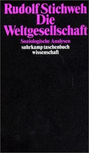 Tapa de Die Weltgesellschaft. Soziologische Analysen