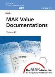 Tapa de The MAK-Collection for Occupational Health and Safety: Part I: MAK Value Documentations, Volume 23 (The MAK-Collection for Occupational Health and Safety. Part I: MAK Value   Documentations (DFG))