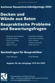 Tapa de Aachener Bausachverständigentage 2002. Decken und Wände aus Beton - Baupraktische Probleme und Bewertungsfragen