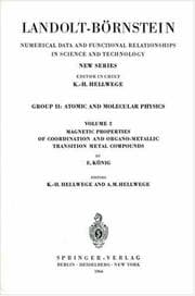 Tapa de Magnetic Properties of Coordination and Organometallic Transition Metal Compounds / Magnetische Eigenschaften der Koordinations- und metallorganischen ... Relationships in Science & Technology)