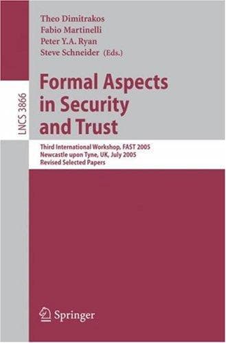 Tapa de Formal aspects in security and trust
