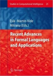 Tapa de Recent advances in formal languages and applications