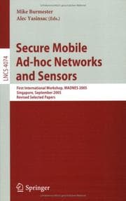 Tapa de Secure mobile ad-hoc networks and sensors