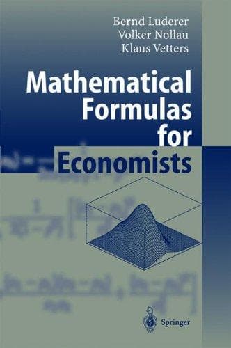 Tapa de Mathematical formulas for economists