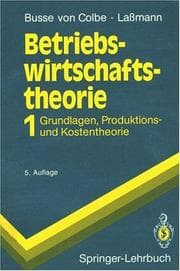 Tapa de Betriebswirtschaftstheorie Band 1