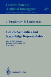 Tapa de Lexical Semantics and Knowledge Representation