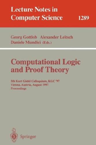 Tapa de Computational logic and proof theory