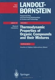 Tapa de Thermodynamic Properties of Organic Compounds and Their Mixtures Subvolume B
