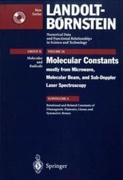 Tapa de Molecular Constants Mostly from Microwave, Molecular Beam, and Sub-Doppler Laser Spectroscope Vol. 24A