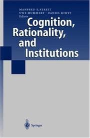 Tapa de Cognition, rationality, and institutions