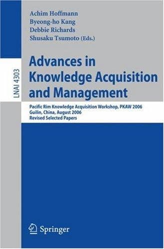 Tapa de Advances in knowledge acquisition and management