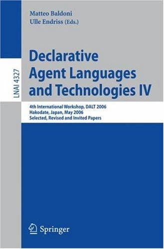Tapa de Declarative agent languages and technologies IV