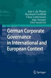 Tapa de German corporate governance in international and European context