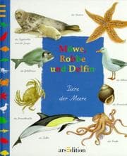 Tapa de Möwe, Robbe und Delphin. Tiere der Meere.