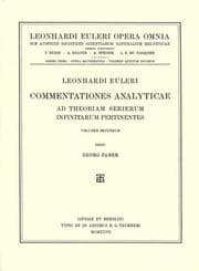 Tapa de Commentationes analyticae ad theoriam serierum infinitarum pertinentes 2nd part